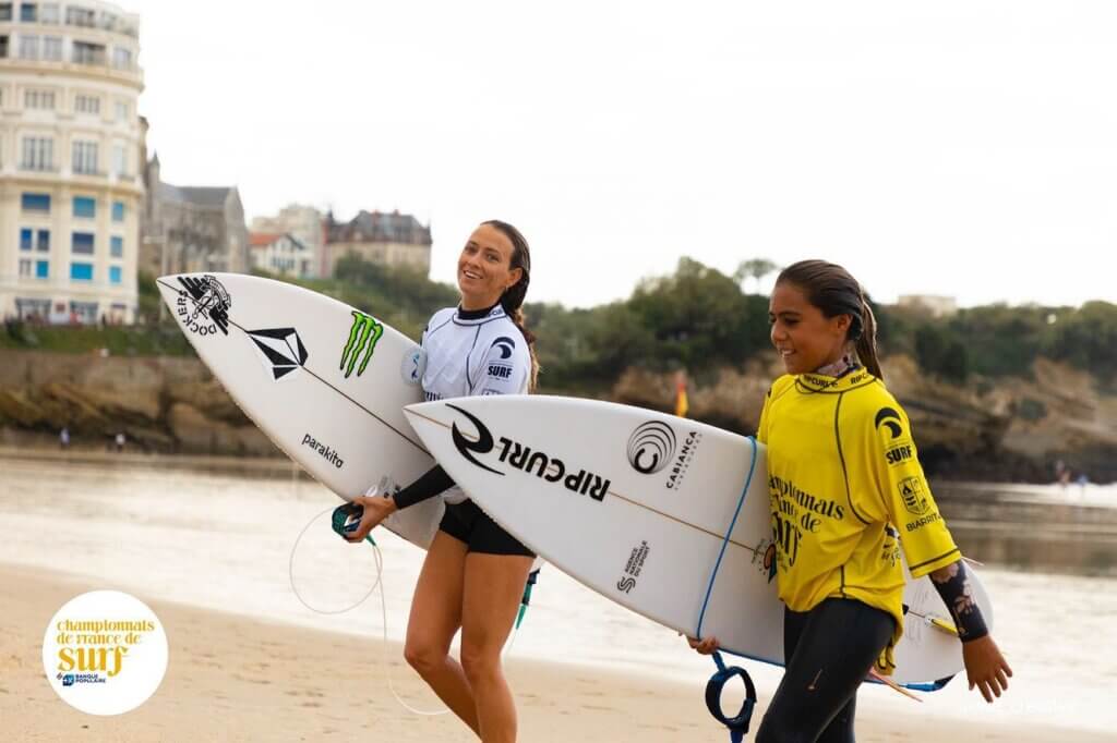 Maud Lecar et Tya Zebrowski - championnats de france de surf 2022